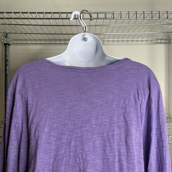 Chico’s Women’s Purple Indian Cotton Blend Scoop Neck Top Size 4 XXL Basics - Picture 9 of 10